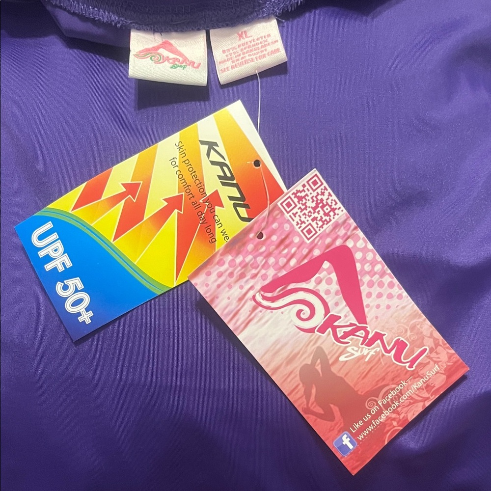 Kanu Surf Vibrant Purple Rash guard Swimwear Womens XL NWT - Picture 6 of 9